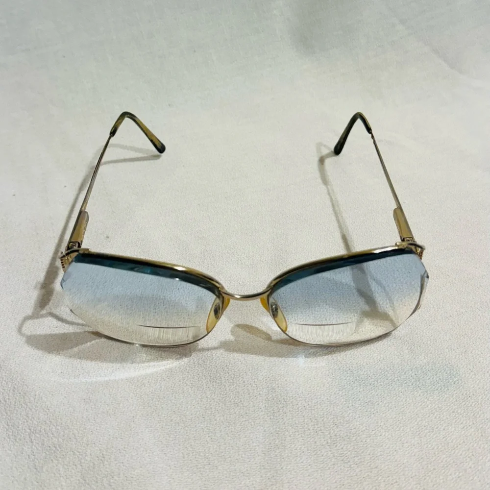 Vtg 80s Safilo Elasta Butterfly Sunglasses Blue Gradient Lenses Italy Oversized